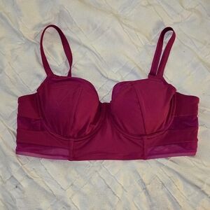 Adore Me Pink Balconette Bra with Adjustable Straps